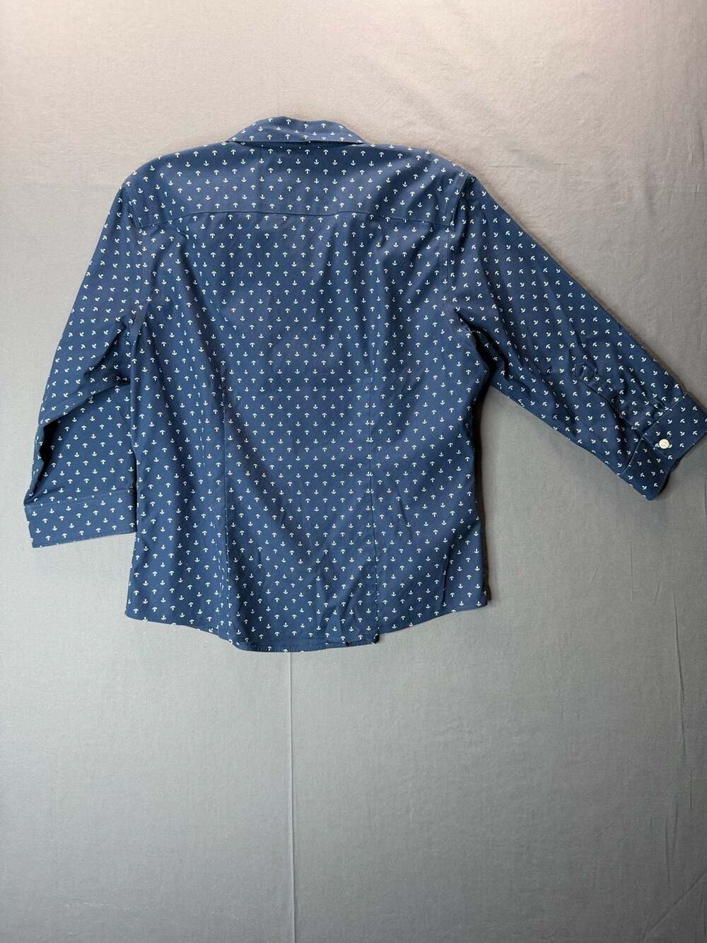 LL Bean Wrinkle Free Anchor Button Down Shirt Size S Pet Dark Blue - Picture 7 of 7